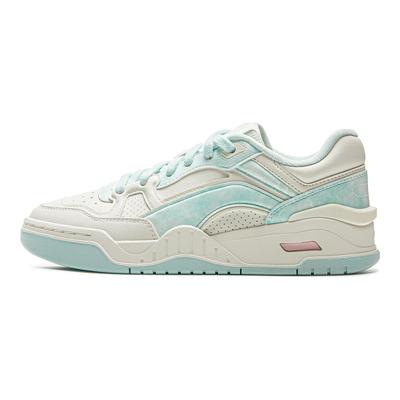Li Ning Yue Bai 2.0 Casual Versatile Antiscivolo Ammortizzante Resistente all'Usura Scarpe da Skate Basse Sneakers Donna Bianco Blu AGCU276-12