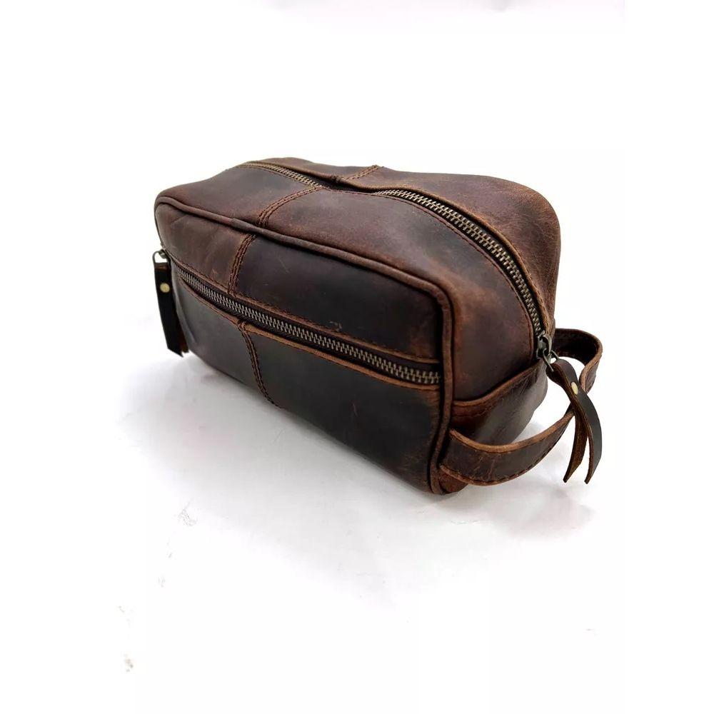Kulturbeutel aus echtem Büffelleder, Reise-Dopp-Set, Rasieretui für Männer und Frauen
