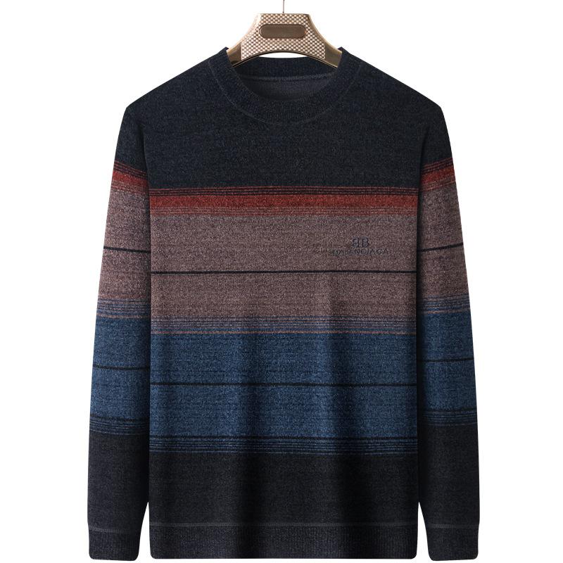 Men's Plus Velvet Thickened Chenille Sweater: Warm Winter Knitwear for Middle-Aged and Elderly Dads