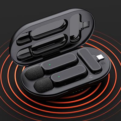 Vezeték nélküli csíptetős mikrofon mikrofon hordozható töltődoboz mikrofon vezeték nélküli mikrofon iPhone mobiltelefon Android készülékhez