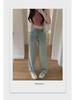 Damen Rosa High Waist Lederjeans, Weitbein, Locker geschnitten, Gerade Wischhose, Erhältlich in großen Übergrößen und kleinen Größen, Modisches Design