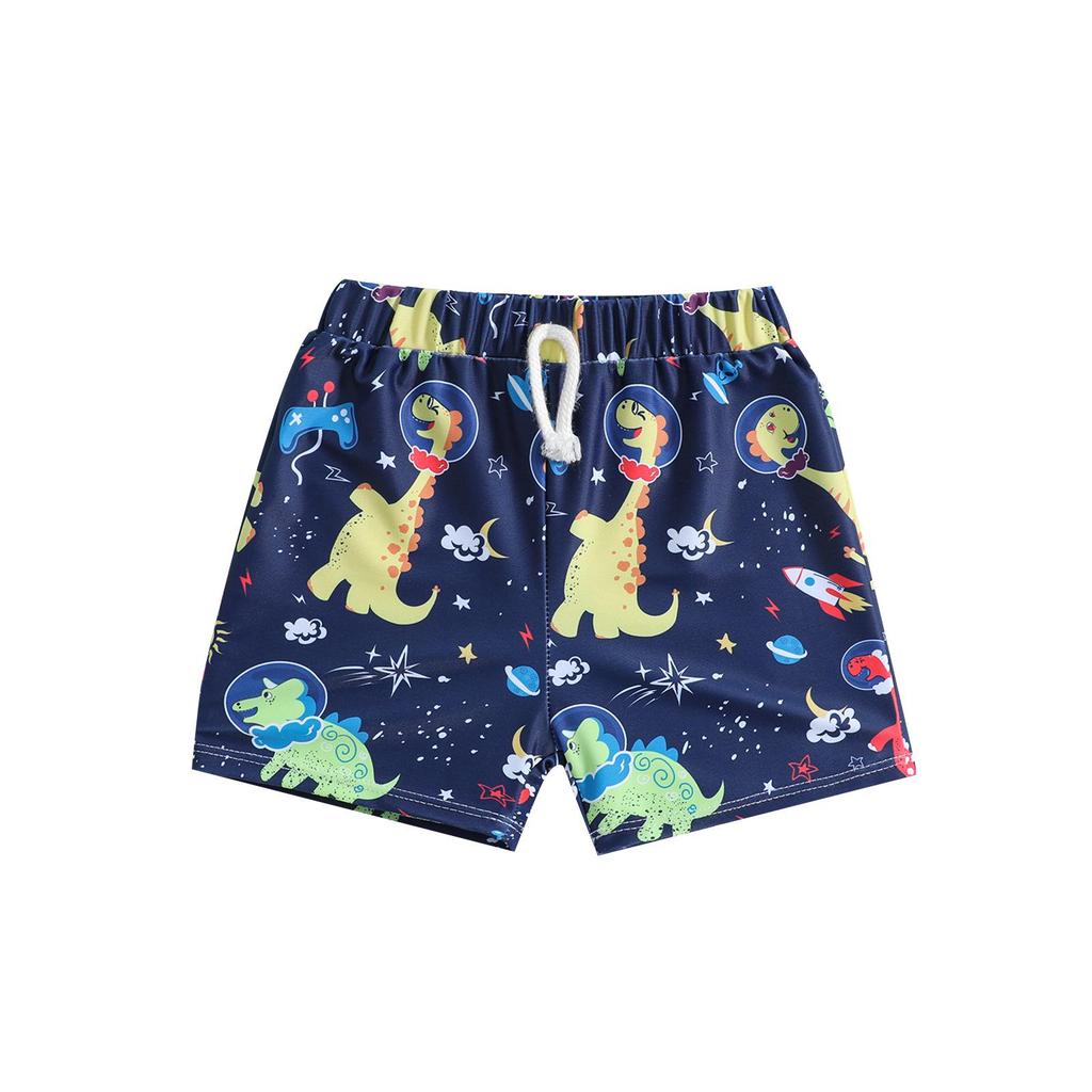 Cartoon Dinosaur Schnelltrocknende Badehose für Kleinkinder und Jungen