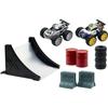 Exost jump - pack duo : 2 petites voitures à friction + accessoires - 8cm - modèle aléatoire