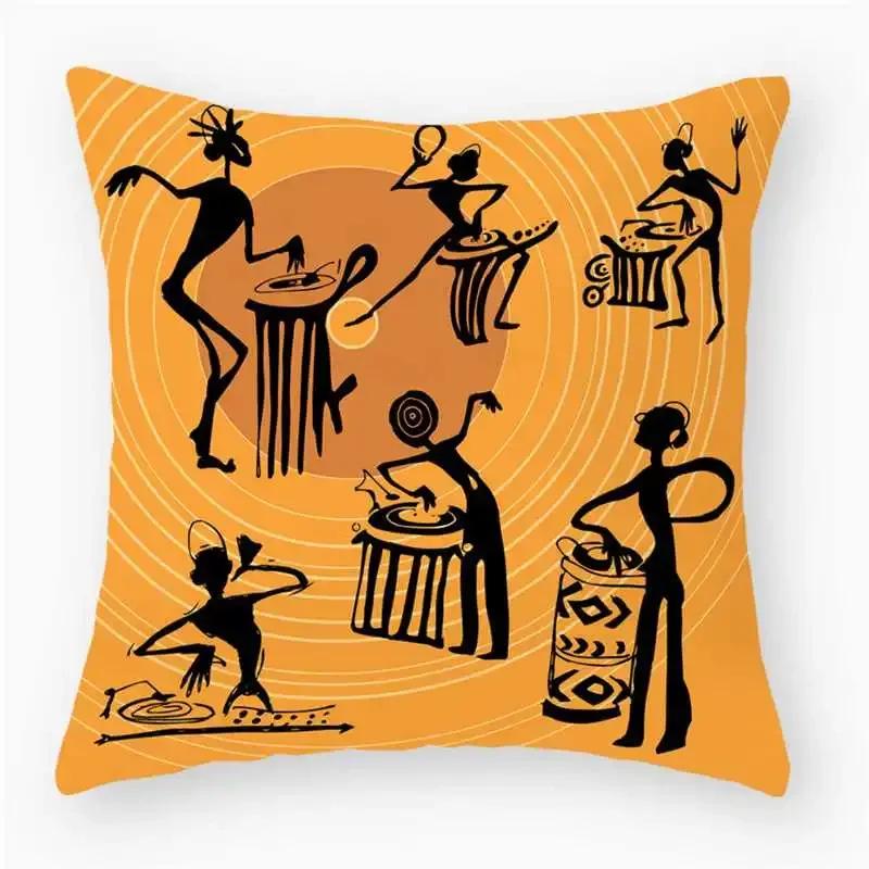 African Female Pattern Throw Pillow Cover With Short Plush Print For Living Room Sofa Decoration Cushion Cover Pillow Covers