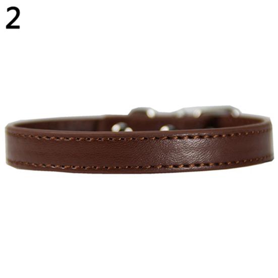 Fashion Adjustable Faux Leather Solid Color Dog Cat Puppy Neck Strap Pet Collar