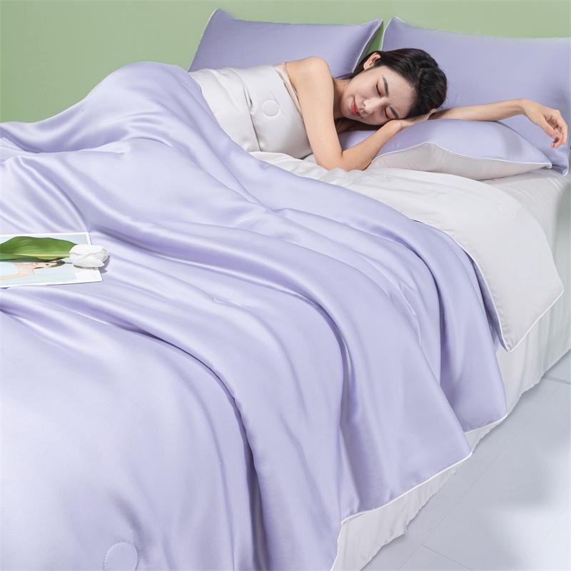 Summer Ice Silk Quilt Bedspread on the bed Air Conditioning Blanket Breathable Silky Comforter Luxury Bedding Double Queen King