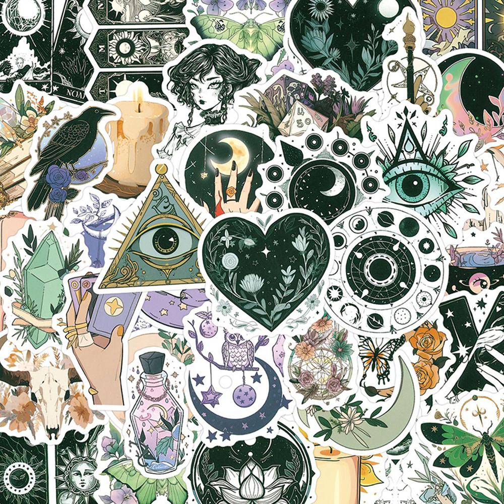 10/30/50pcs Gothic Witch Magic Apothecary Graffiti Stickers Aesthetic Waterproof Graffiti Skateboard Luggage Car Phone