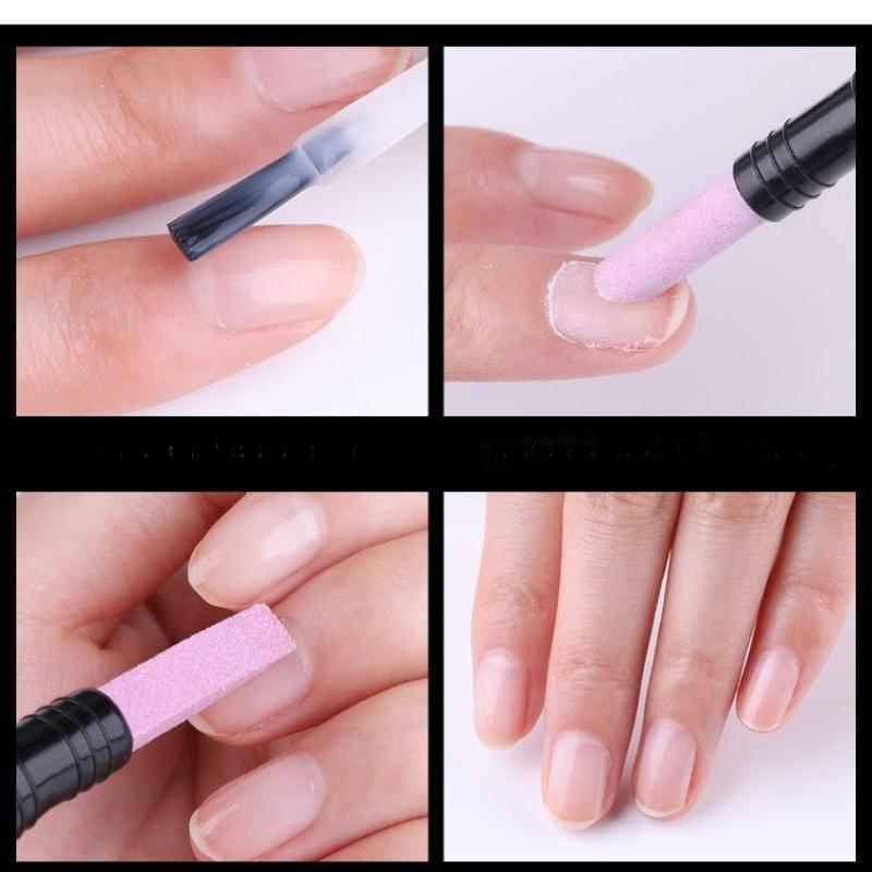 1Pc New Nail Art Quartz Pen, Double-headed Multi-functional Exfoliation and Repair Grinding Pen, Nail Surface Matte Fine Grinding Stick