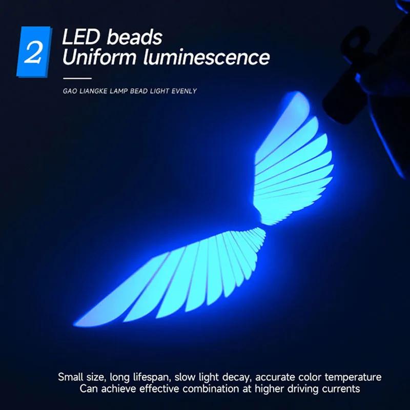 Motorcycle Angel Wings Projection Lights RGB Changing APP Control Both Sides LED Projector Underglow for Refit Kit Underbody 12V