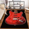 Red Guitar with Flame Design Non-slip rug suitable for living room and bedroom sofas