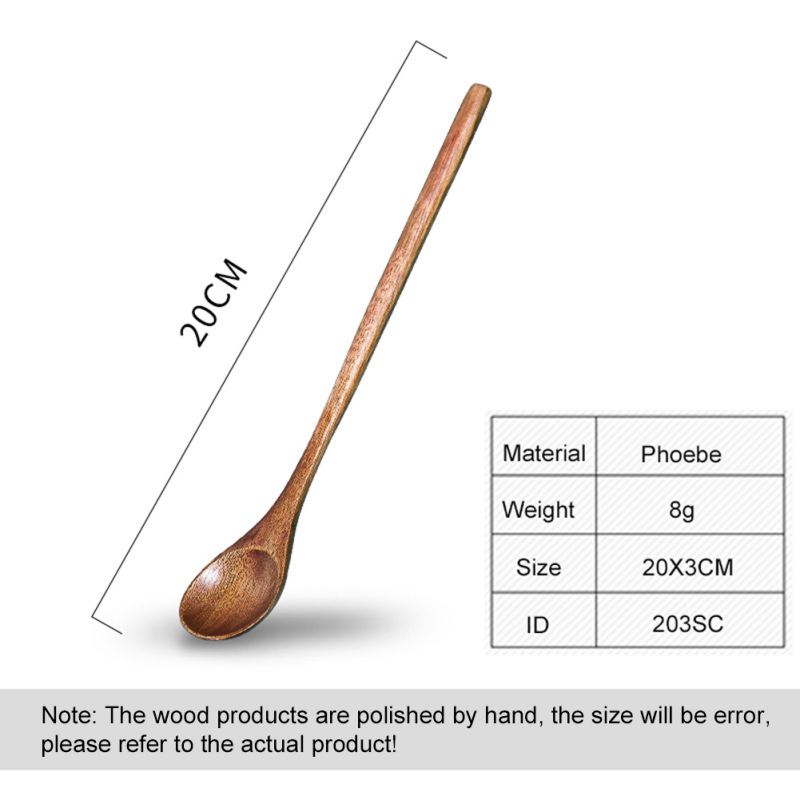 Деревянные ложки с длинной ручкой для приготовления пищи, ложки для размешивания чая и кофе, ложки для меда и чая, кофейные аксессуары
