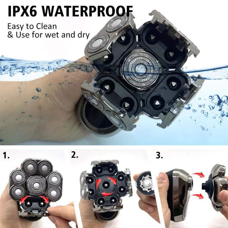 9 Blades Multi Grooming Kit Digital Display Electric Shaver Hair Trimmer Beard Razor Wet Dry Men Facial Shaving Machine