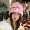 Cute Cartoon Puppy Hat for Women Korean Version New Autumn and Winter Embroidered Knitted Woolen Hat for Men  Warm and Versatile