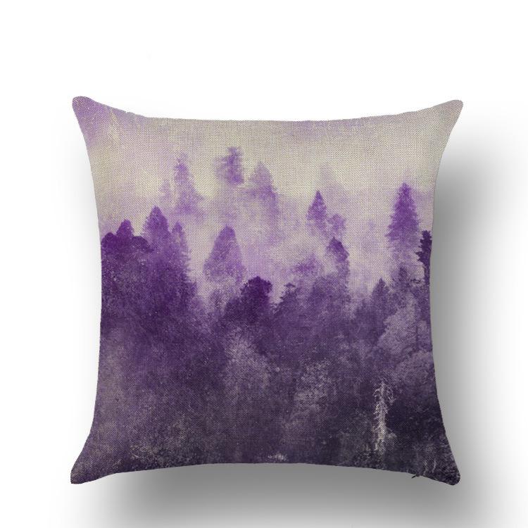 Purple Cartoon Modern Simple Linen Pillow Cover  Office Home Car Pillow Cover Premium Durable Quality