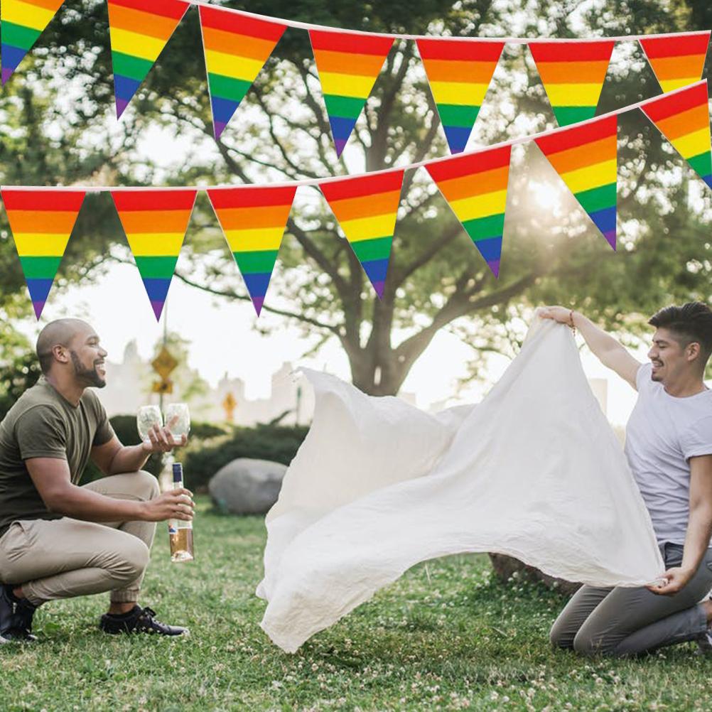 Flagi Rainbow Pride Banner Gay Pride Pennant Banner na imprezę na świeżym powietrzu w barze, dekoracje ogrodowe