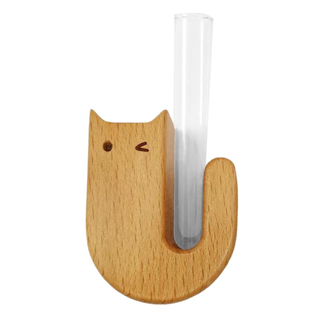 Magnes na lodówkę Drewniany Wzór Kota Magnetyczna Dekoracja Lodówki Mały Wazon Dekoracyjny Drewno Lite do Domu lub Biura