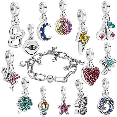 925 Silver Me serija Starfish Moon Pineapple Small Charms pakabukų karoliukai, tinka originalioms madingoms apyrankėms moterims, papuošalams pasidaryk pats