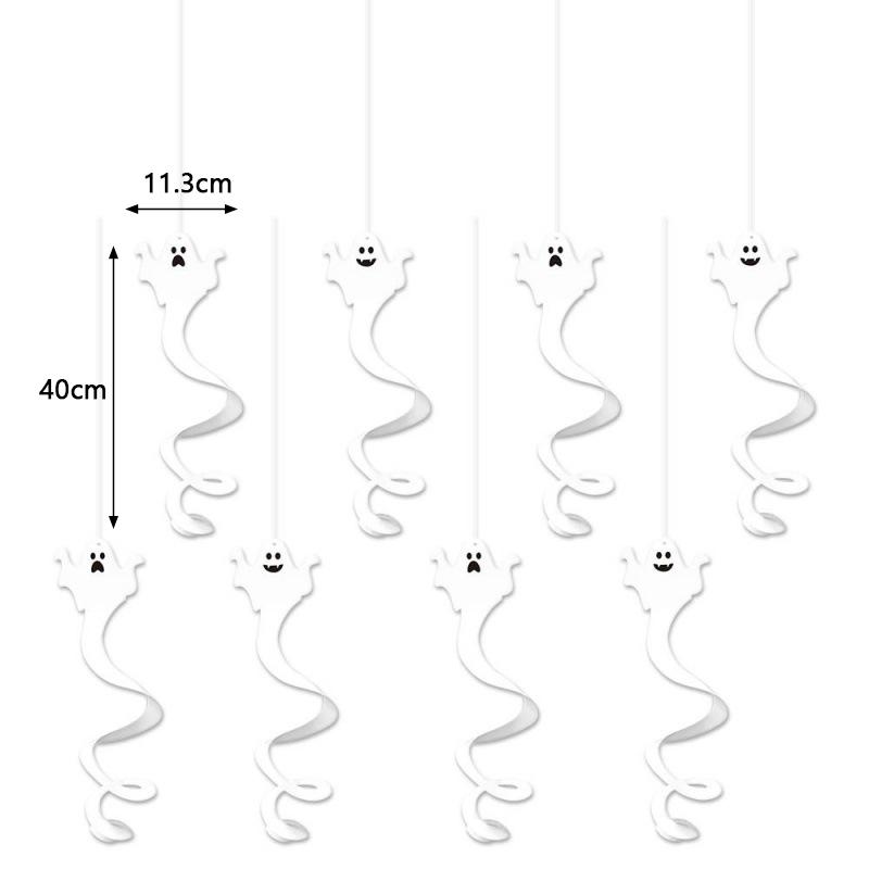 8 STK Halloween Hengende Ornament Spøkelsesform Tak Hengende Banner Anheng Skremmende dekor DIY Halloween festdekorasjoner