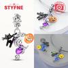 Copper Metal Halloween Dangle Witch Magic Girl Charm Bead Components Luminous Bead Components Compatible With Authentic Original Bracelet High