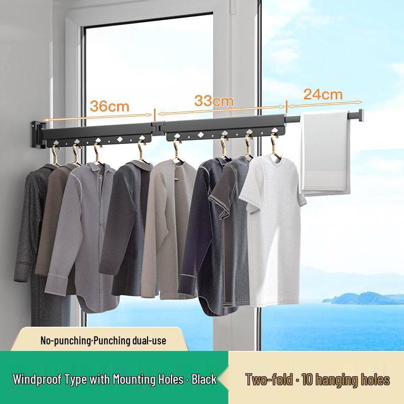 Retractable Folding Indoor Clothes Drying Rack for Balcony and Bathroom