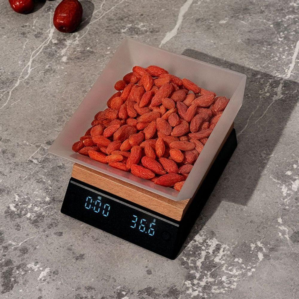 LED Electronic Tea Scale Walnut Wood Precision Tea Scale Mini Wooden Tea Scale Home Use