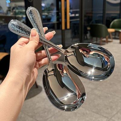 Stainless Steel Rice Spoon Soup Spoon Household Shared Spoon For Serving Rice El Restaurant Serving Spoon Sharing Spoon