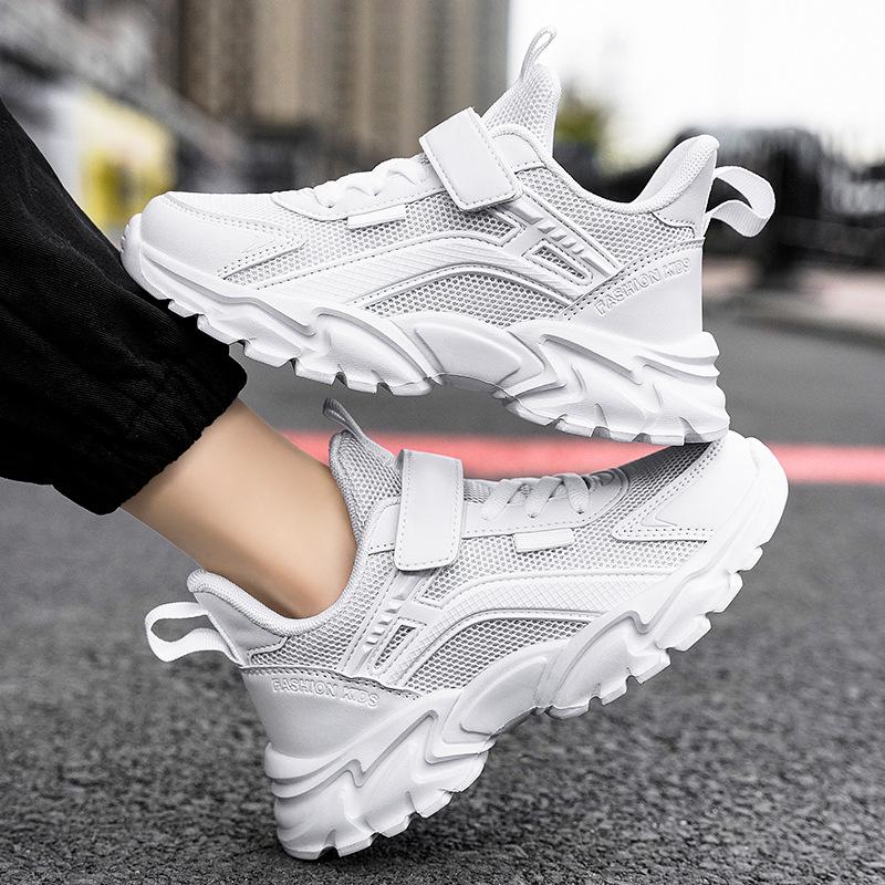 2025 middle school children's sports shoes foreign trade campus little white shoes boys' shoes children's running shoes elementary school students