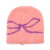 Plush Beanie Hat Brimless Cap Bow Jacquard Plush Warm Winter Hat Women 2025