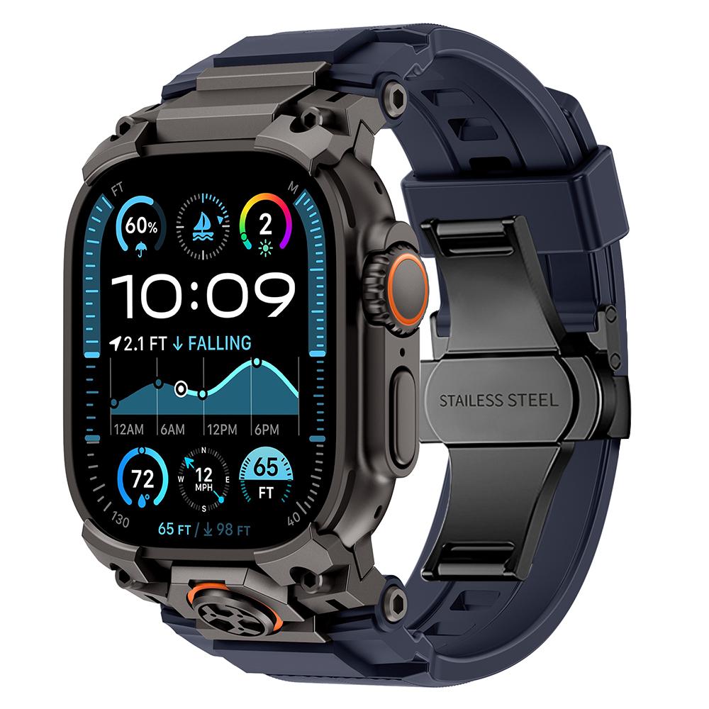 Rubber Sports Band for Apple Watch Band Ultra 3 2 1 49mm Silicone Luxury Strap Butterfly Clasp Bracelet For iWatch Ultra 3 49MM