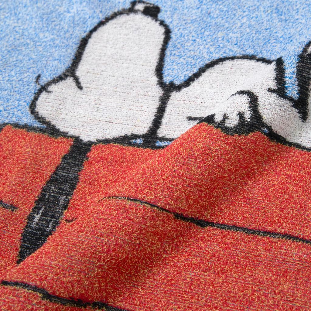 Nishikawa Snoopy Face 34 x Imabari XT26356610 PN6652TW Towel, 80cm, Washable, 100% Cotton, Five-Color Weave, Mark, Blue,