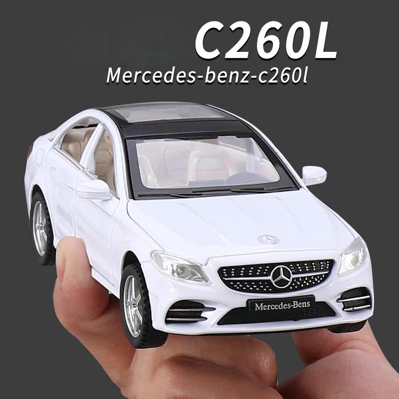 Mercedes Benz C260L Simulation Diecast & Toy Vehicles Sounds & Light Pull Back Car 1:32 Alloy Model Gifts For Children