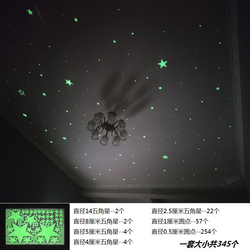 Dorm Room Glow In The Dark Wall Stickers Star Moon Ceiling Decals Bedroom Decor