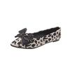 Single shoes women's 2025 spring new fashion flat pointed shoes leopard print women's flat shoes black beige