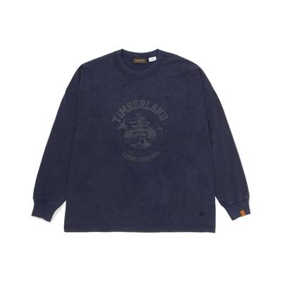 Timberland Tokyo Design Collective חולצת טי שרוול ארוך פשוטה נוחה רב-תכליתית עם כיתוב יוניסקס טופים TB0A2EZ14511