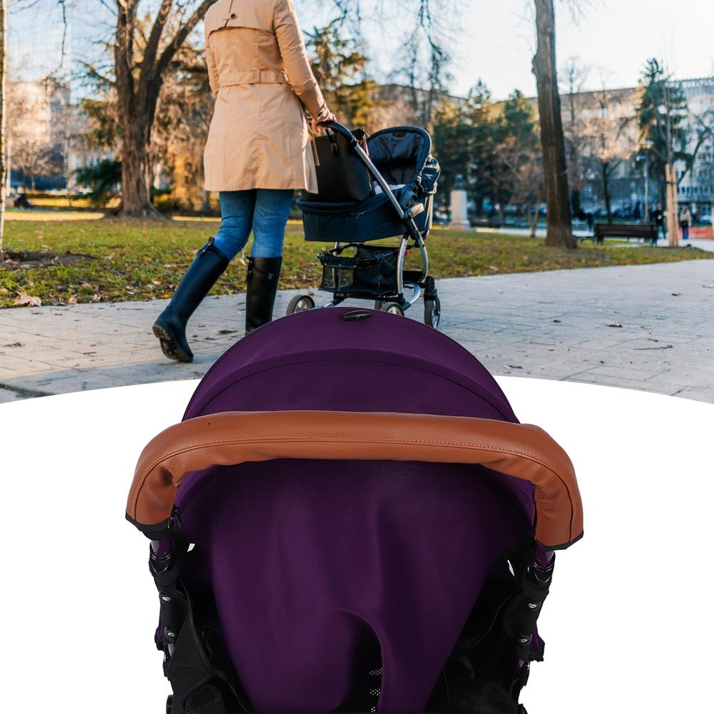 Waschbarer Abnehmbarer Weicher Baby-Kinderwagen Armlehnen-Griffbezug Kinderwagenzubehör Braun