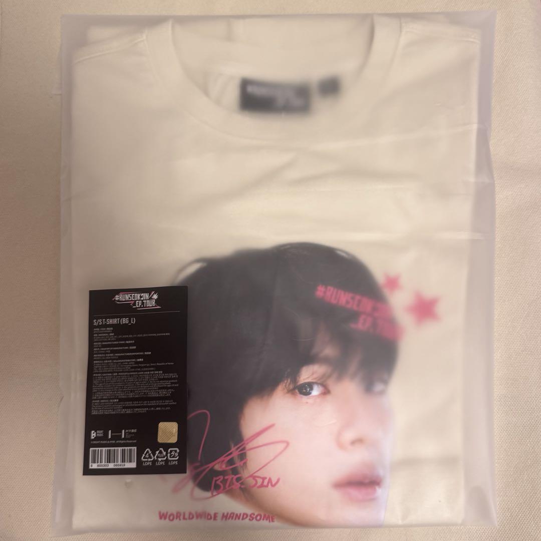 

[USED] Official RUNSEOKJIN T-shirt, Beige, Korean Goyang, Jin Face Tee