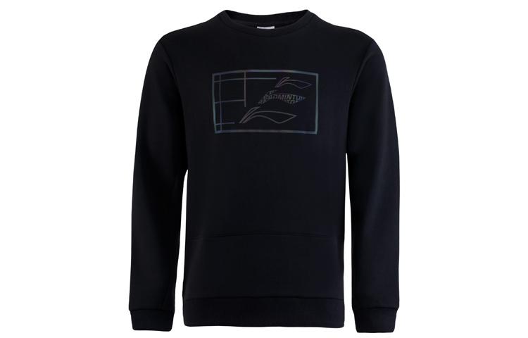 Li Ning Sweatshirts Men s Black Crew Neck Moderate Regular AWDR809-2 L