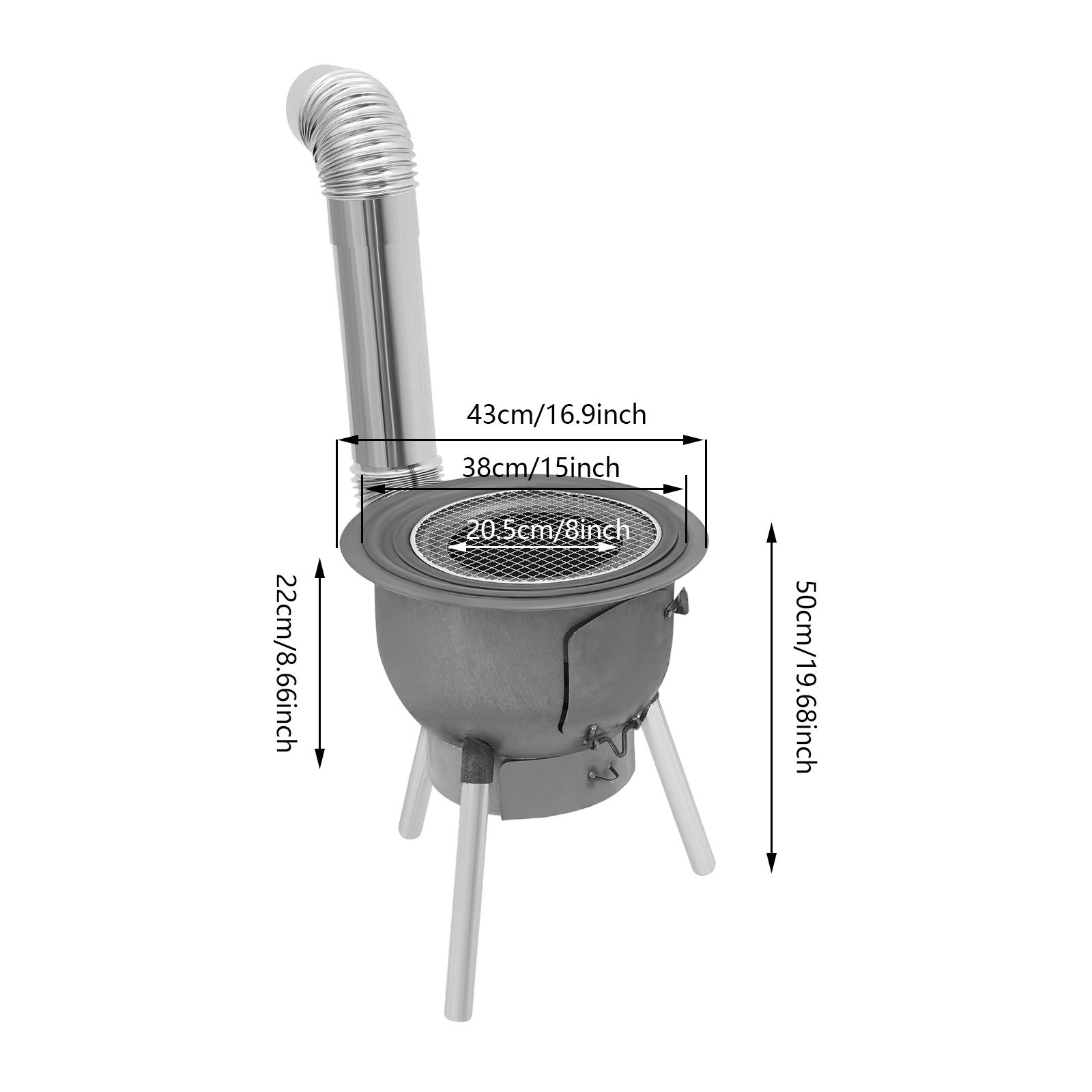 

Wood-burning stove, suitable for outdoor barbecue cooking, with a pair of gloves сірий