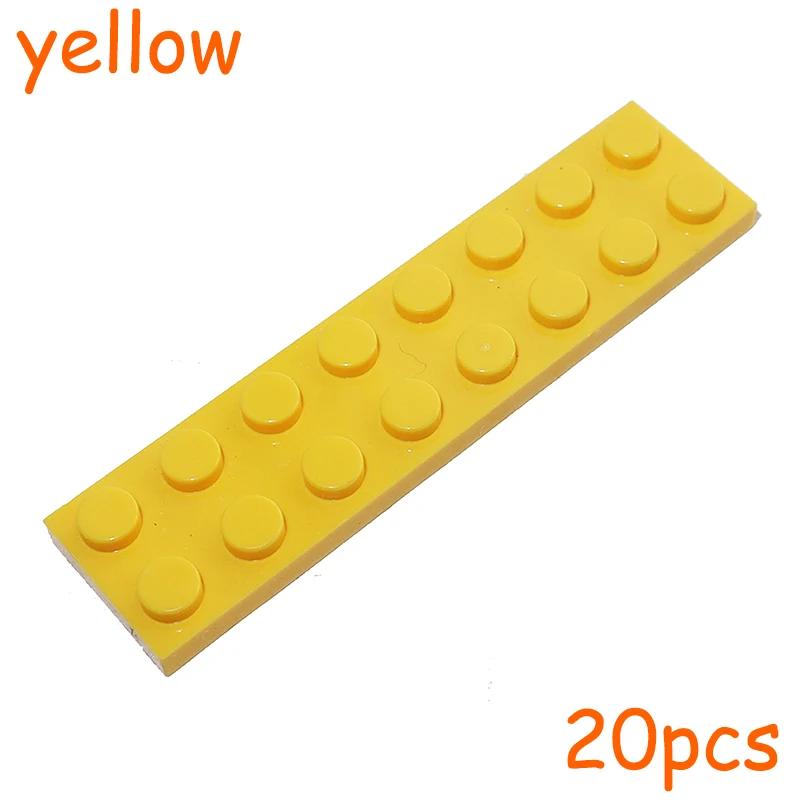 20PCS Size 2x8 Dot Plate MOC Assemble Particles DIY Building Blocks 2*8 Figures Bricks Educational Creative Toy for Kid 3034
