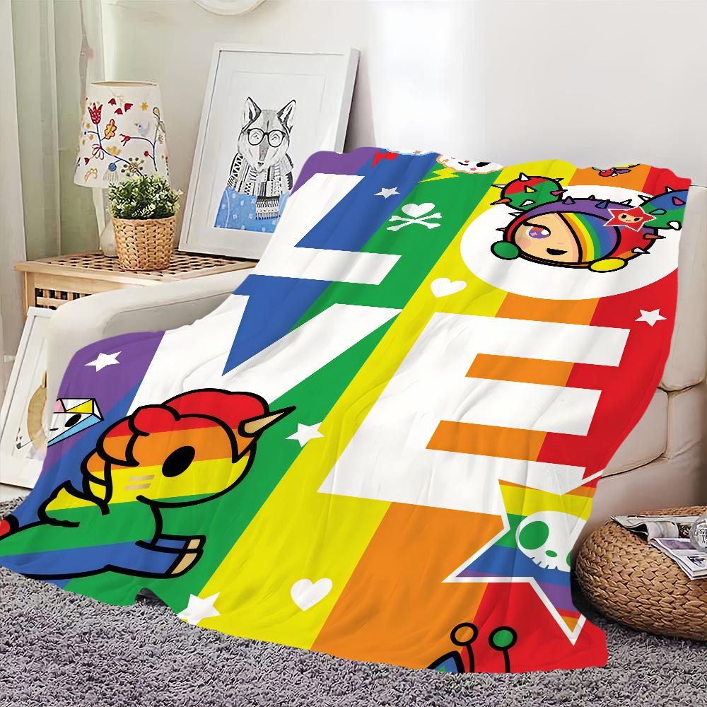 fashion Cartoon cute Blankets Flannel warm comfort T-tokidoki soft plush blanket for sofa living room office bedroom travel gift