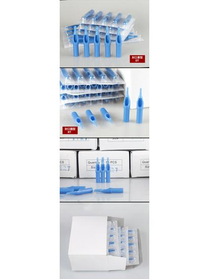 50 Disposable Blue Tattoo Needle Tips – RT DT FT Caps