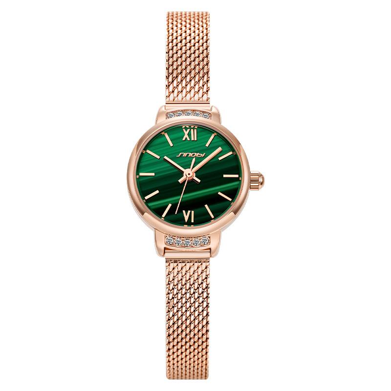 Fashion Women S Watch Personalized Milan Mesh Belt Small Green Watch Creative Women S Watch 9853