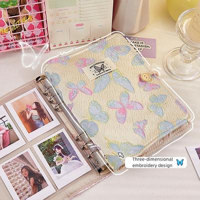 A5 Cute Butterfly Cover Girl Ins 3inch Card Po Album Collect Book Kawaii Binder Pocards Kpop Idol Card Holder Storage