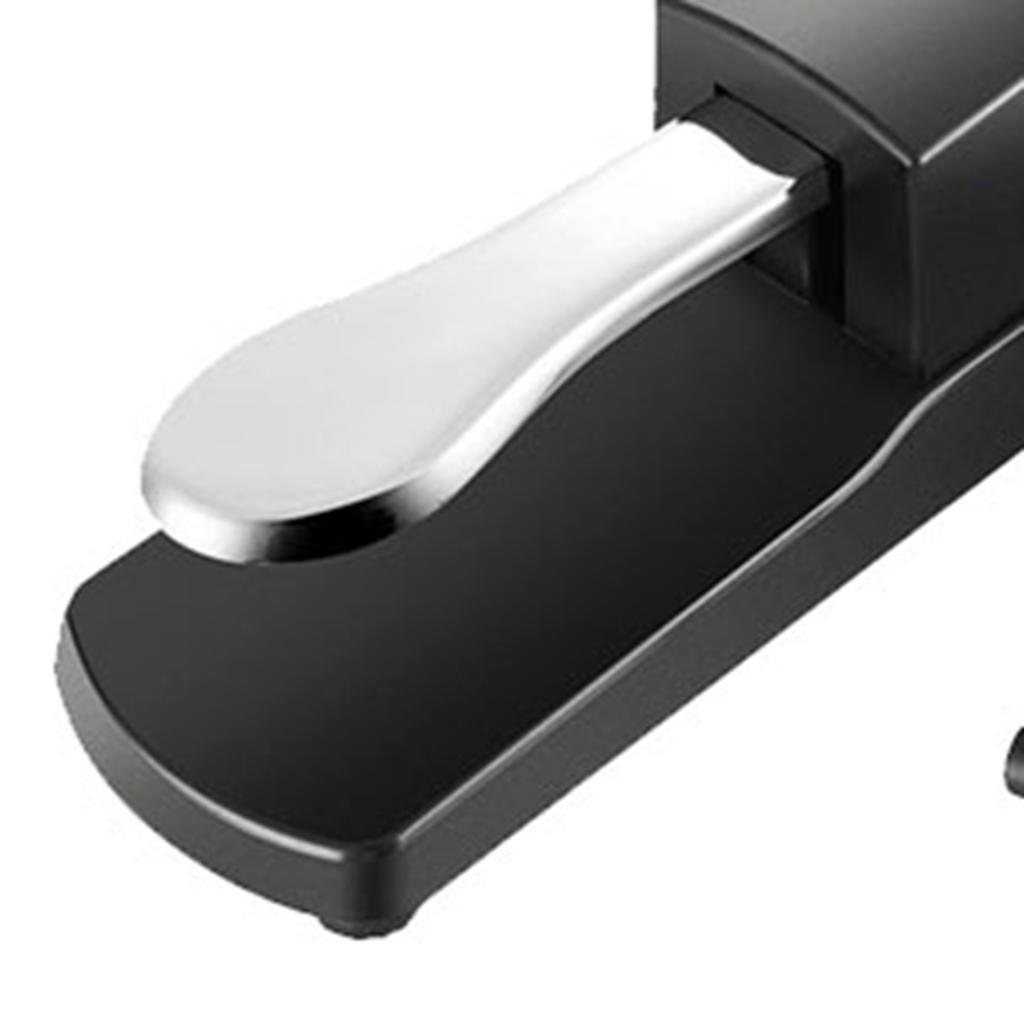 Piano Pedal with Cable Non Slip Pad Keyboard Sustain Pedal for Hand Roll and Electronic Pianos Sliver