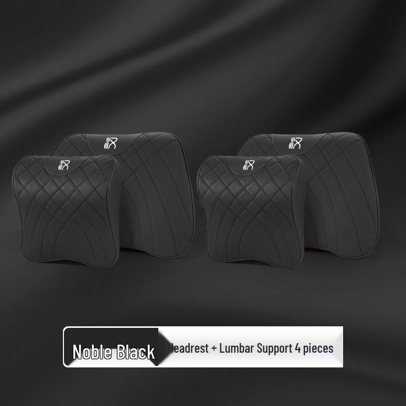 BYD Han Neck & Lumbar Support Set: Universal Headrest Pillow for Dolphin, Seagull, Seal, Song, Qin Plus - All-Season Comfort