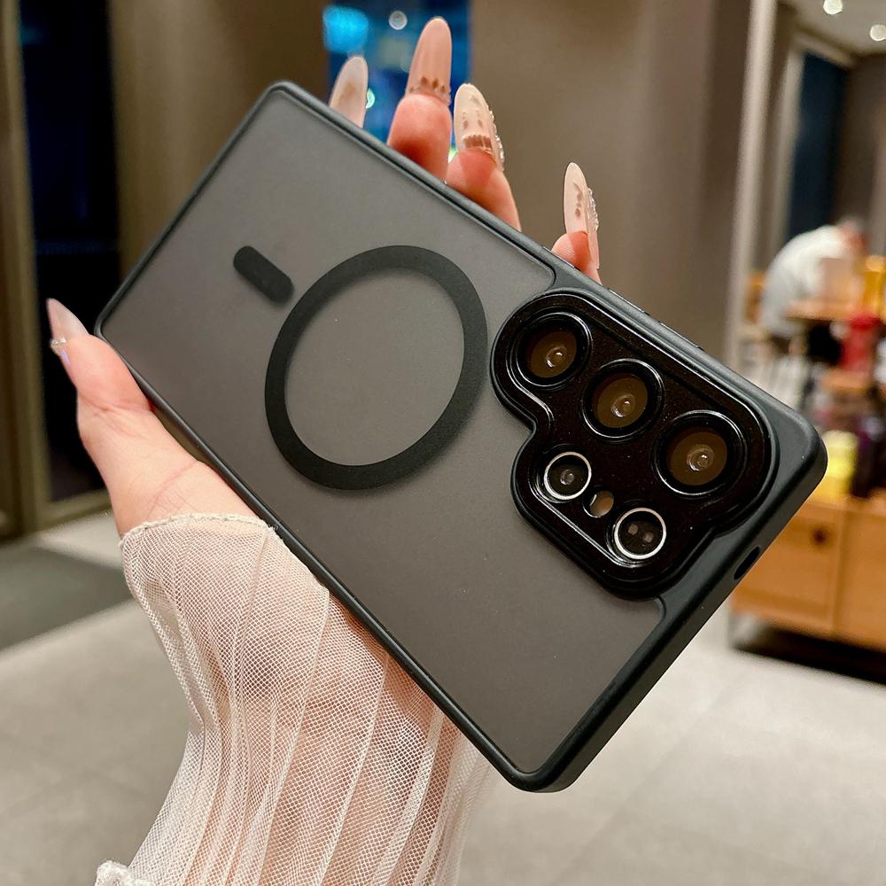 KEYSION Luxury Matte Translucent Magnetic Case for Samsung Galaxy S25 S26 Ultra 5G S26+ S25 FE Shockproof Armor Phone Cover