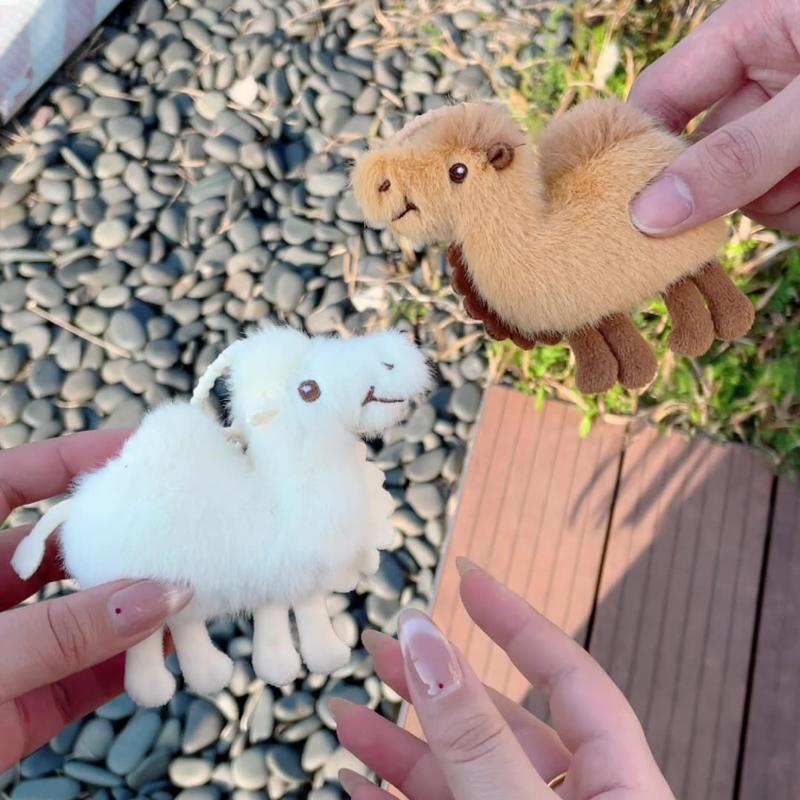 1 Stück Plüsch Kamel Schlüsselanhänger Lieblich Stofftier Schlüsselring Taschenanhänger Dekoration Schultaschenanhänger Paar Schlüsselband