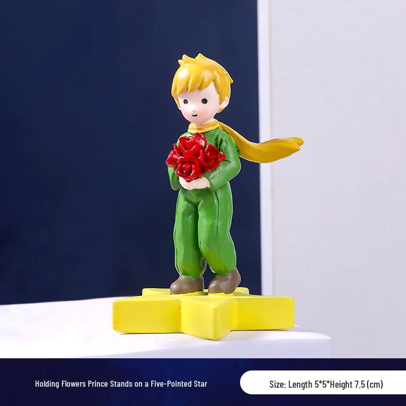 Prince Cute Handmade Fox Mengli Doll Resin Ornament - Birthday Cake or Desktop Decoration