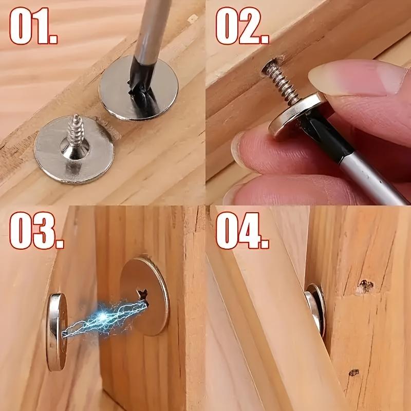 4sets Cabinet Door Magnetic Closure Metal Magnetic Catch for Hidden Closing - Suitable for Various Materials,Kitchen Glass Doors