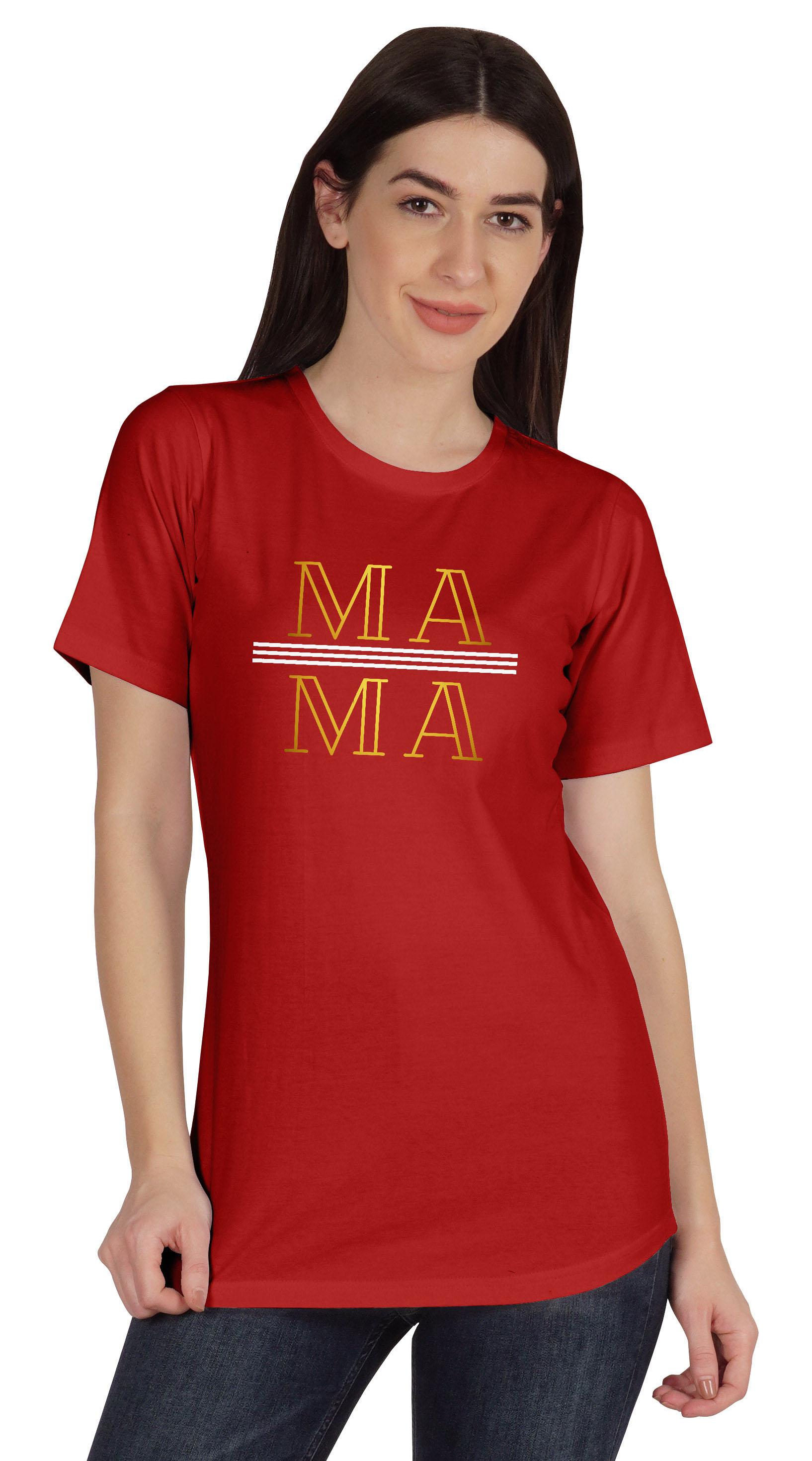 

Inkmeso Жіноча бавовняна футболка Mama Graphic з коротким рукавом, повсякденна блузка XXL червоний